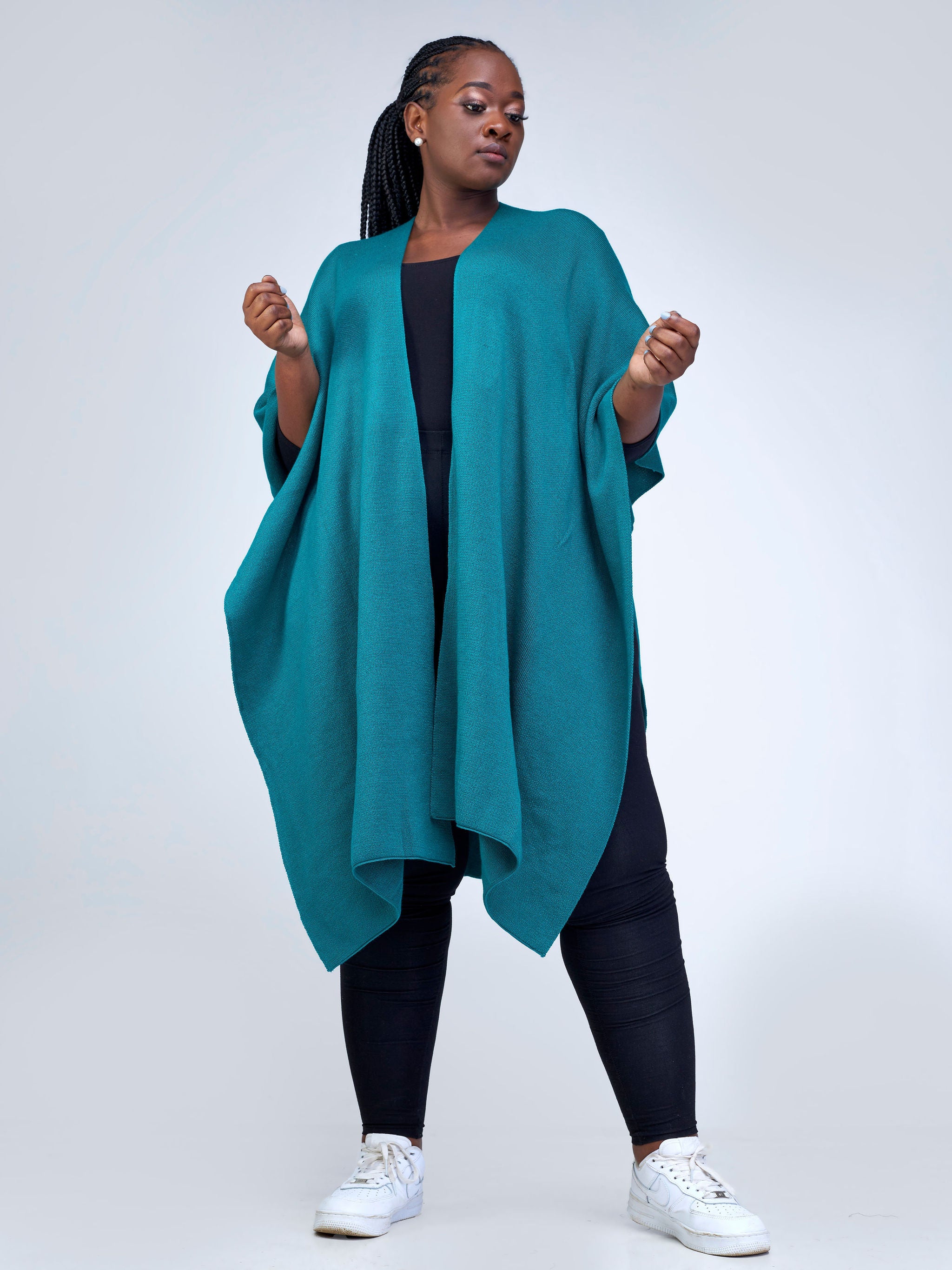 Vivo Essentials Double Layered Shawl (Without Fringe) - Teal