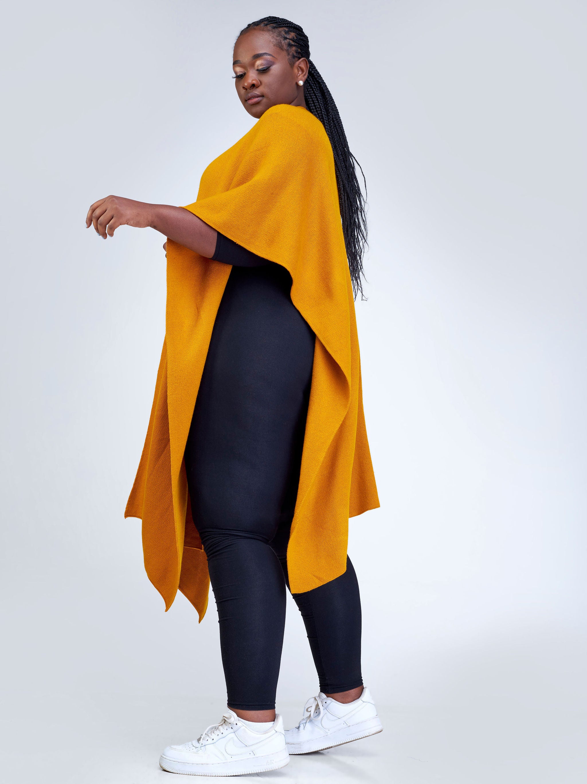 Vivo Essentials Double Layered Shawl (Without Fringe) - Mustard
