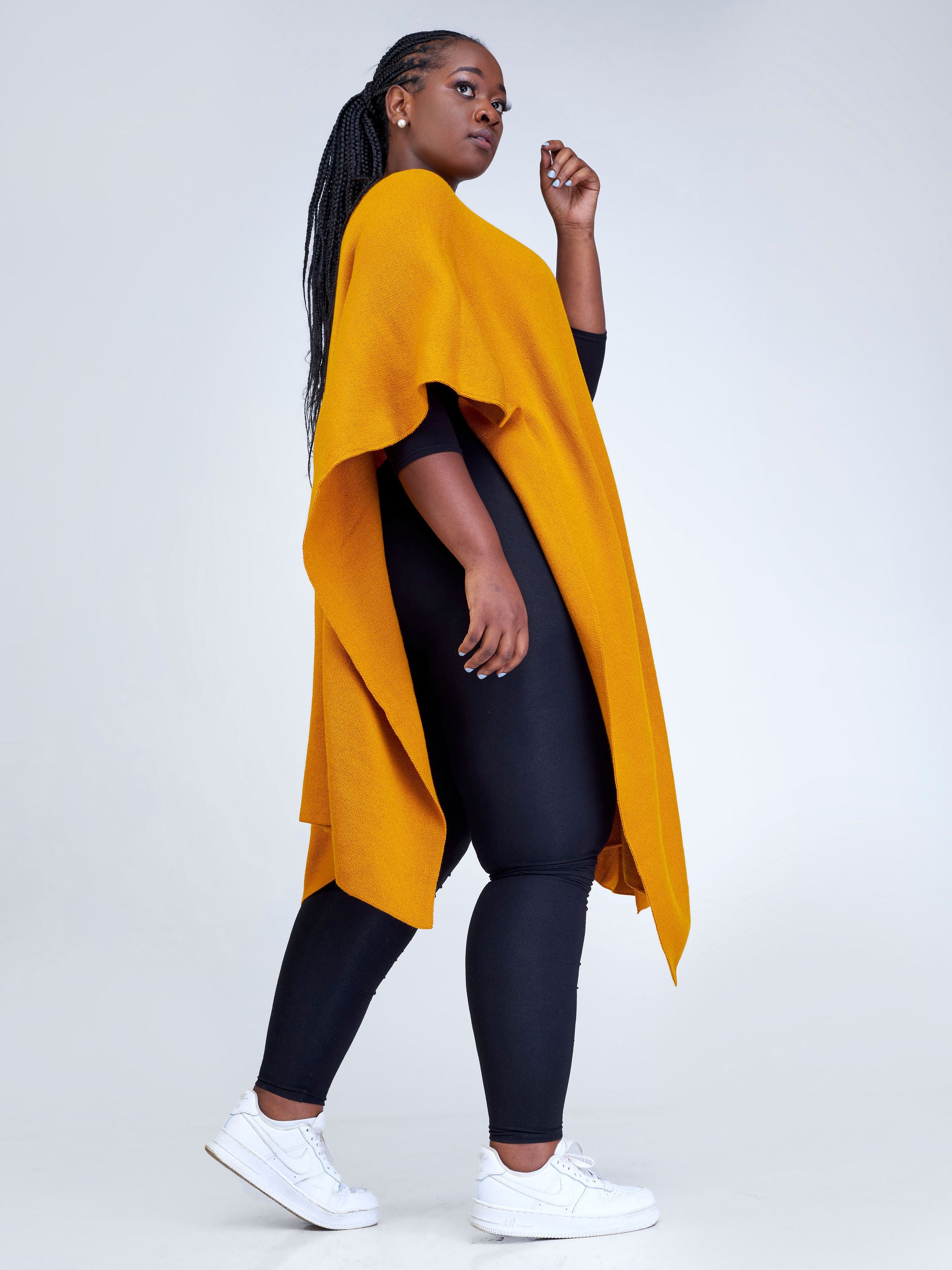 Vivo Essentials Double Layered Shawl (Without Fringe) - Mustard