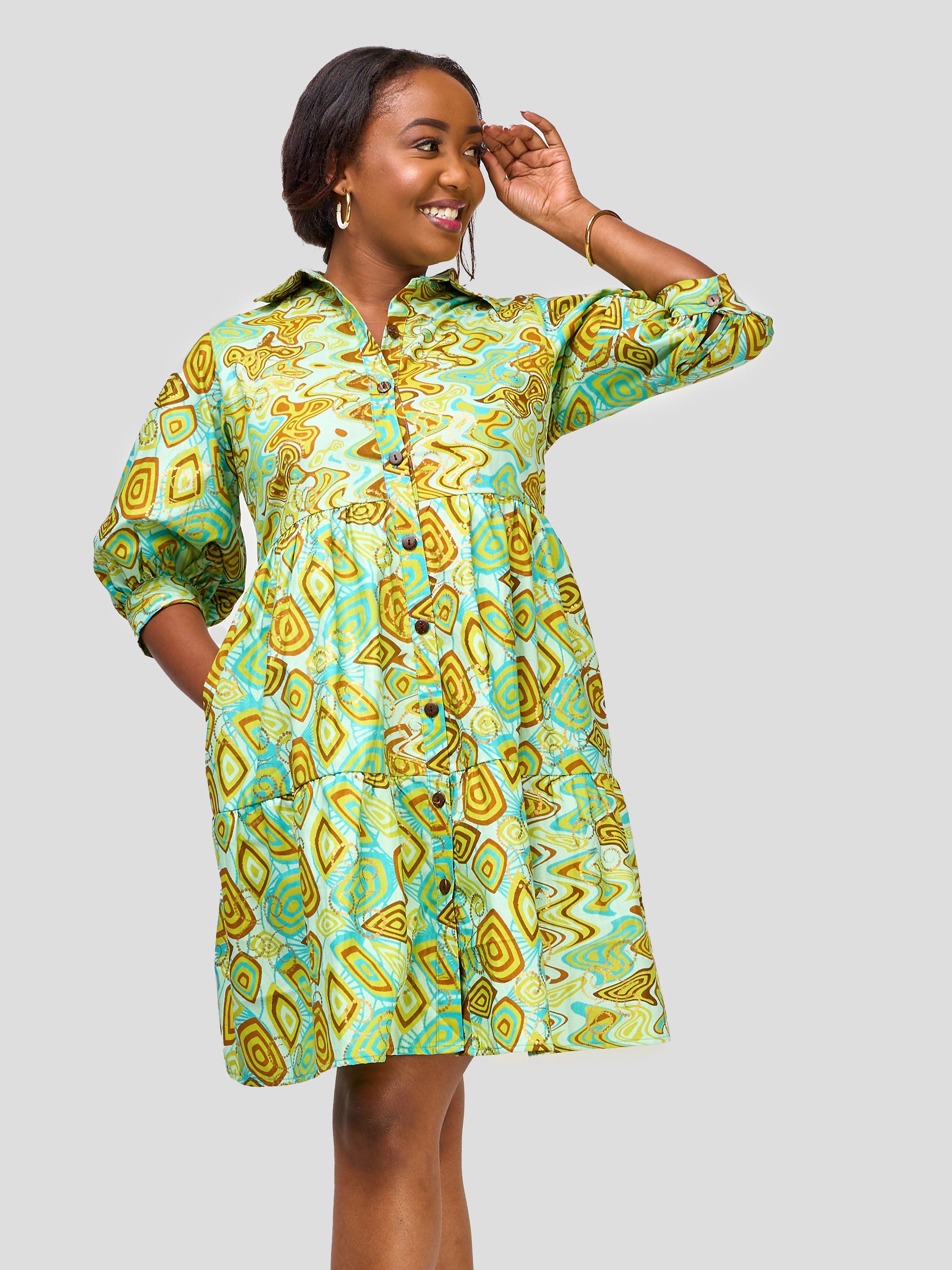 Vivo Safari Tiered Shirt Dress - Isiolo