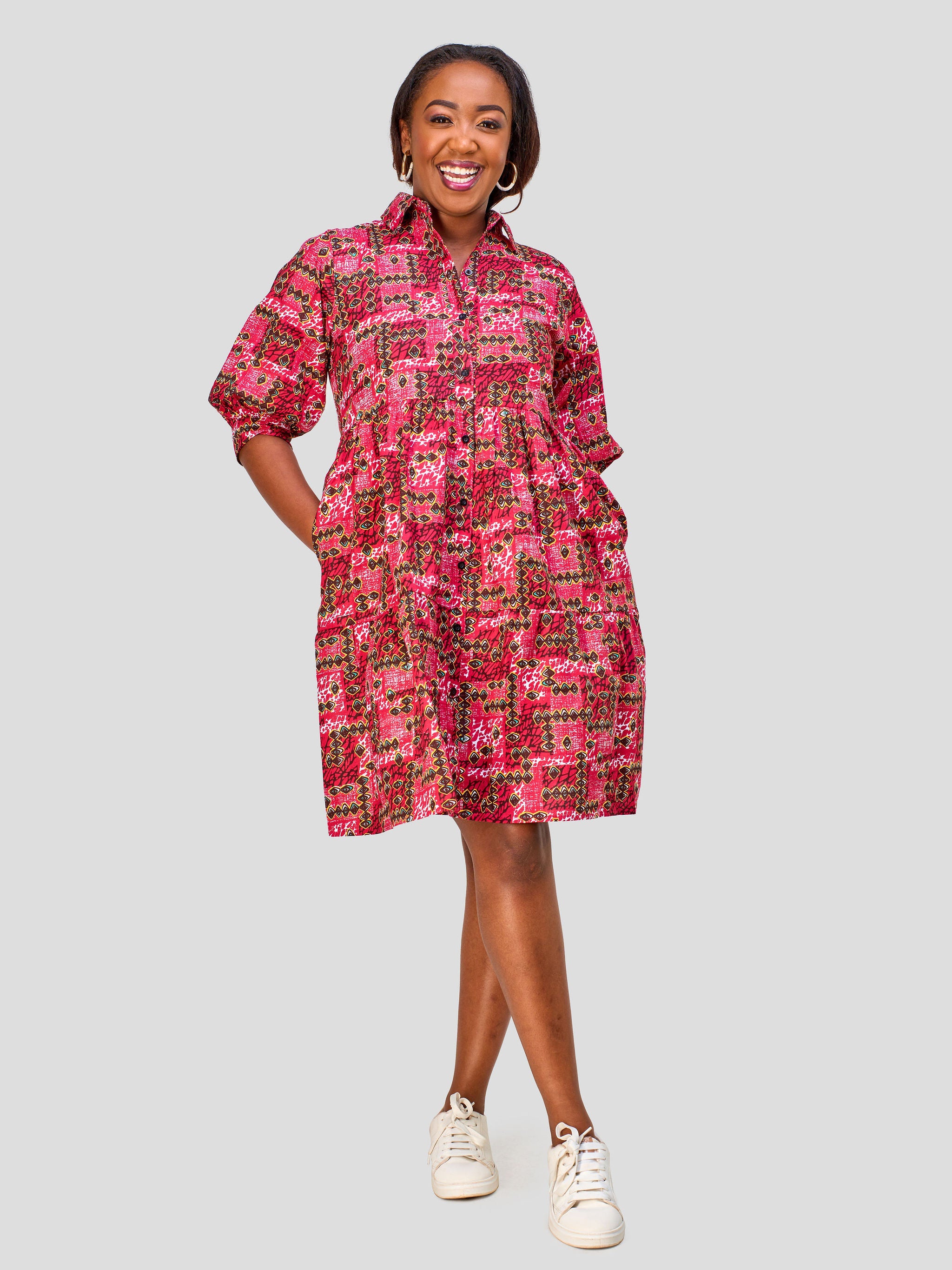 Vivo Safari Tiered Shirt Dress - Semliki