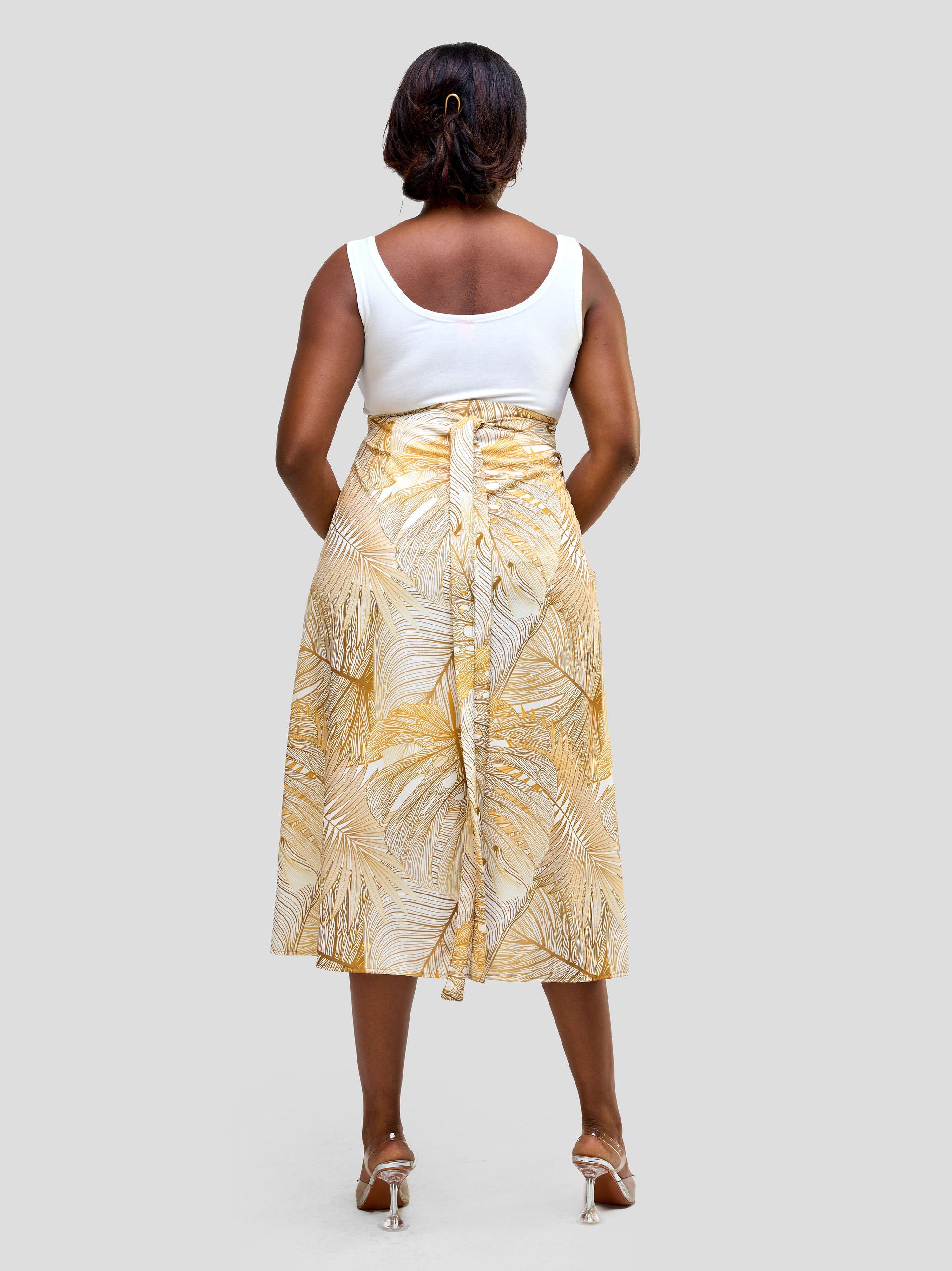 Vivo Nimali Wrap Skirt - Gold / White