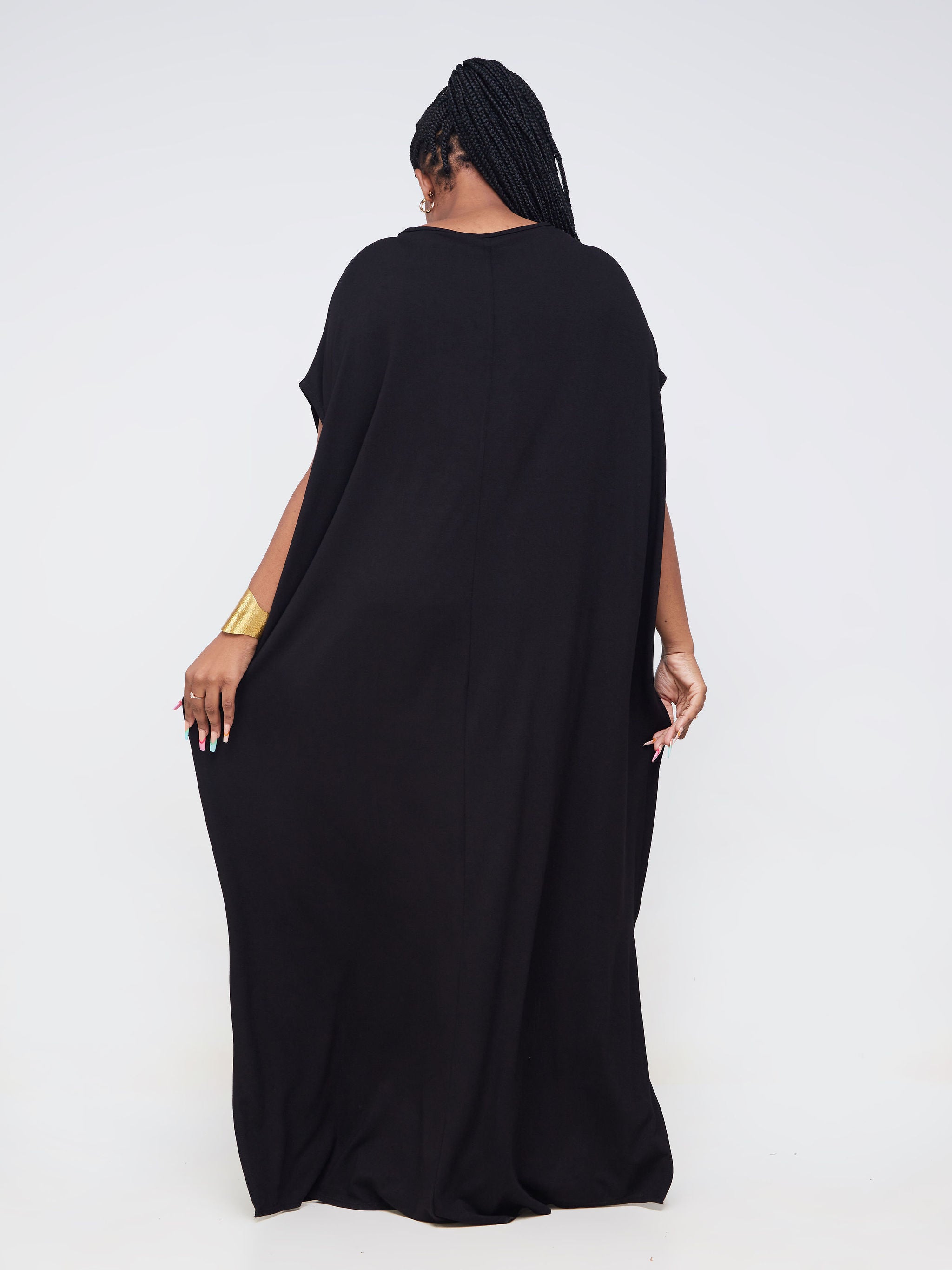 Vivo Essentials Drop Shoulder Maxi Dress - Black