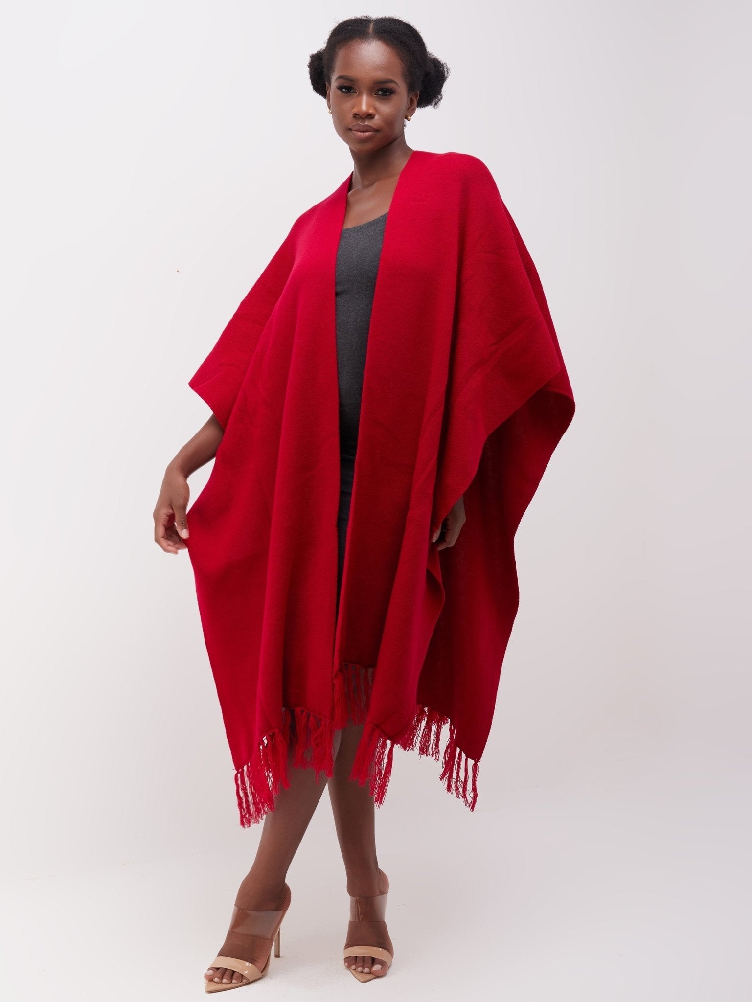 Vivo Essentials Double Layered Shawl - Red